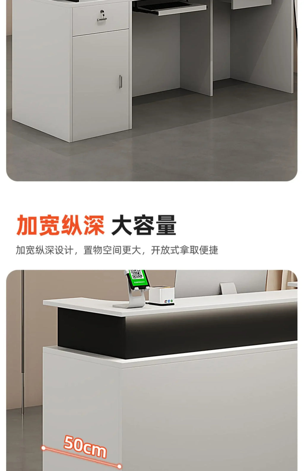 Decoration Luxury Reception Desks Display Counter Salon Reception Desks DesignModern Mostrador Negocio Commercial Furniture