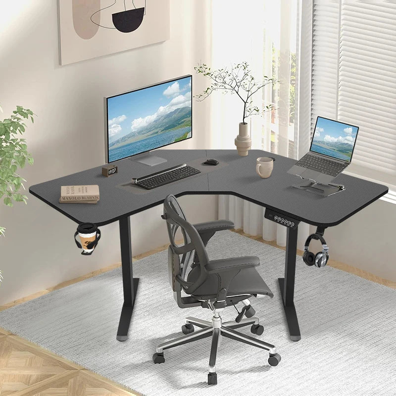 L Shaped Electric Standing Desk Height-adjustable Desk for Study Esports StandUp Corner Computer Desk Home Office Sit Stand Desk