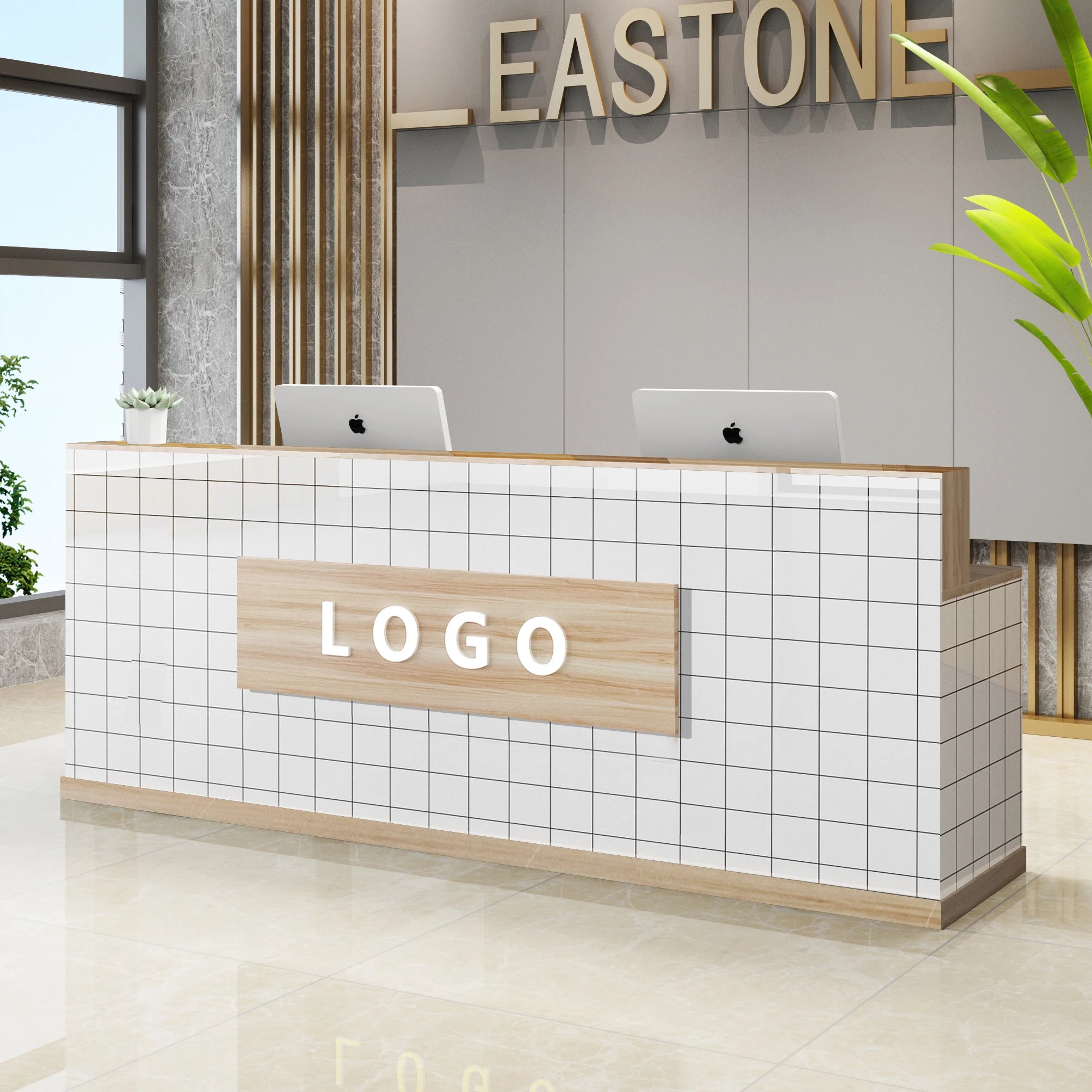 Custom Black Reception Desks Stylish Design Front Checkout Reception Desks Beauty Salon Mostrador Negocio Commercial Furniture