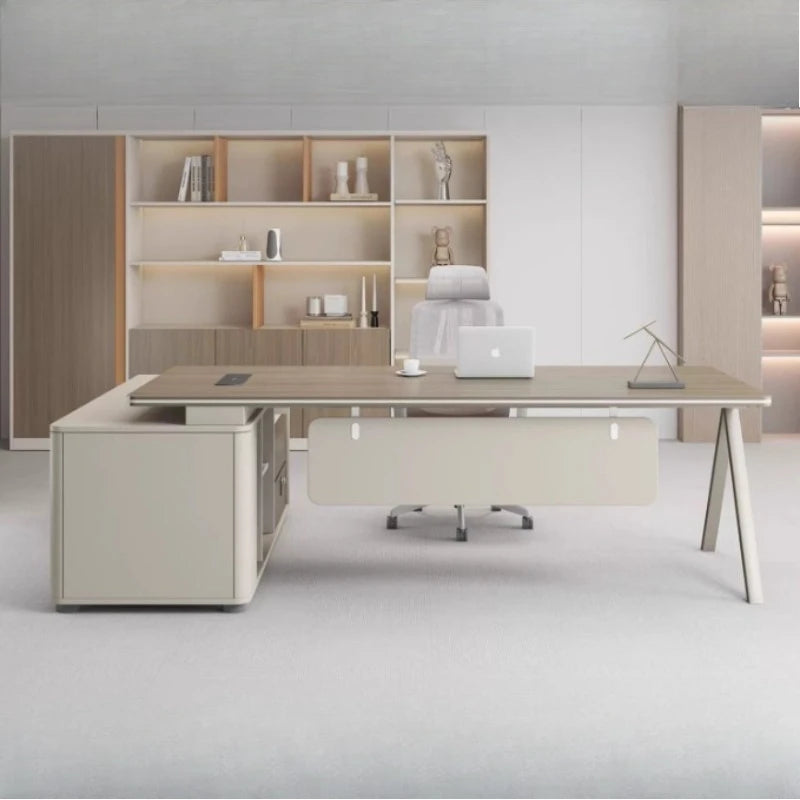 Large Wood Aesthetic Office Desk Designer Modern Drawers Standing Computer Desk Executive Wooden Mesa Escrivaninha Furniture