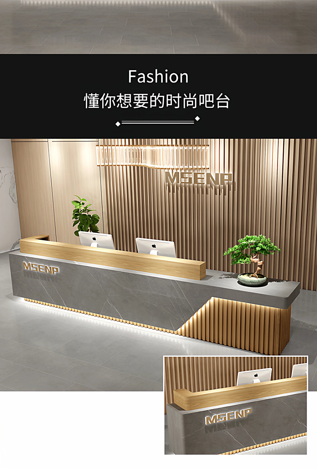 Customized Glamour Reception Desks Exquisite Trendy Luxury Reception Desks Simple Storage Theke Empfang Commercial Furniture
