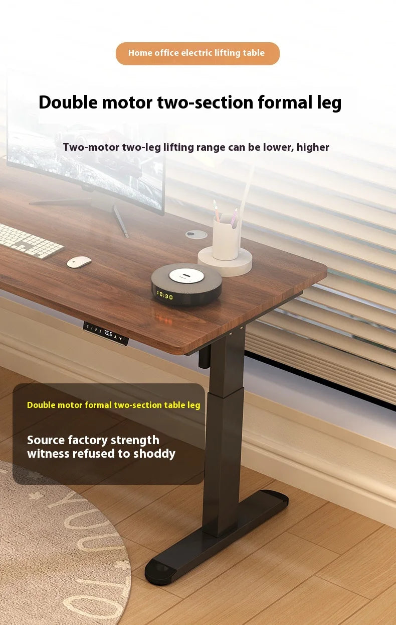Custom Lift Height Adjustable Stand Electric Sit Stand Desk Frame Automatic Best Dual Motor Standing Desk Electric Heavy Duty
