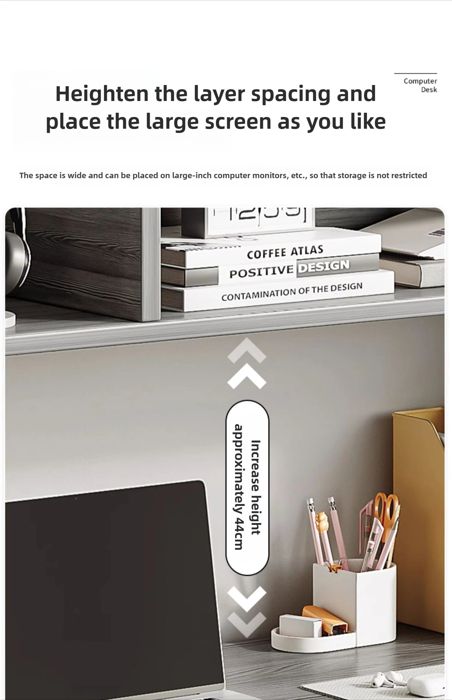 Modern Minimalist Desk Bookshelf Integrated with Student Study Desks, Writing Desks, Bedroom Home Desktop Computer Desks