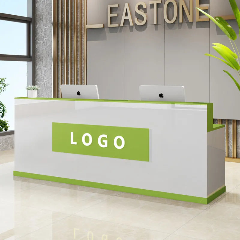 Custom Black Reception Desks Stylish Design Front Checkout Reception Desks Beauty Salon Mostrador Negocio Commercial Furniture