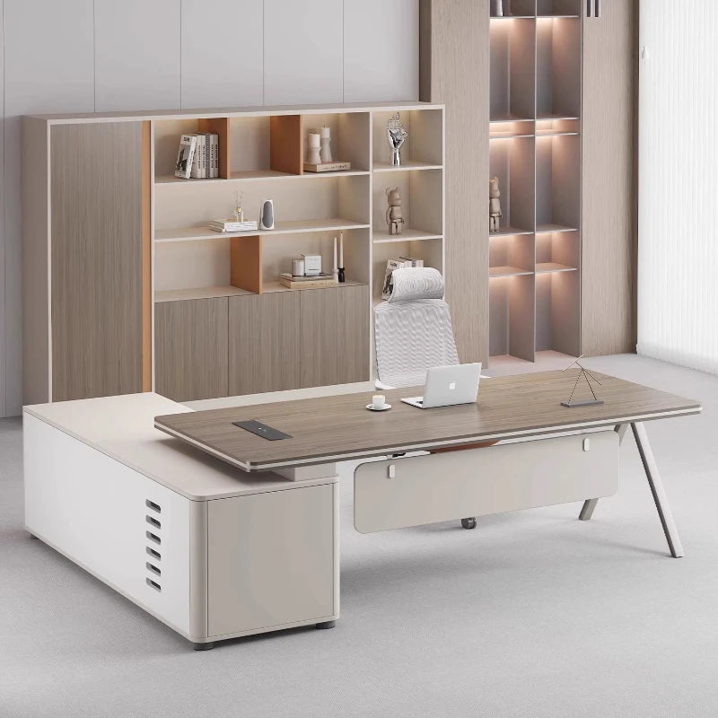 Large Wood Aesthetic Office Desk Designer Modern Drawers Standing Computer Desk Executive Wooden Mesa Escrivaninha Furniture