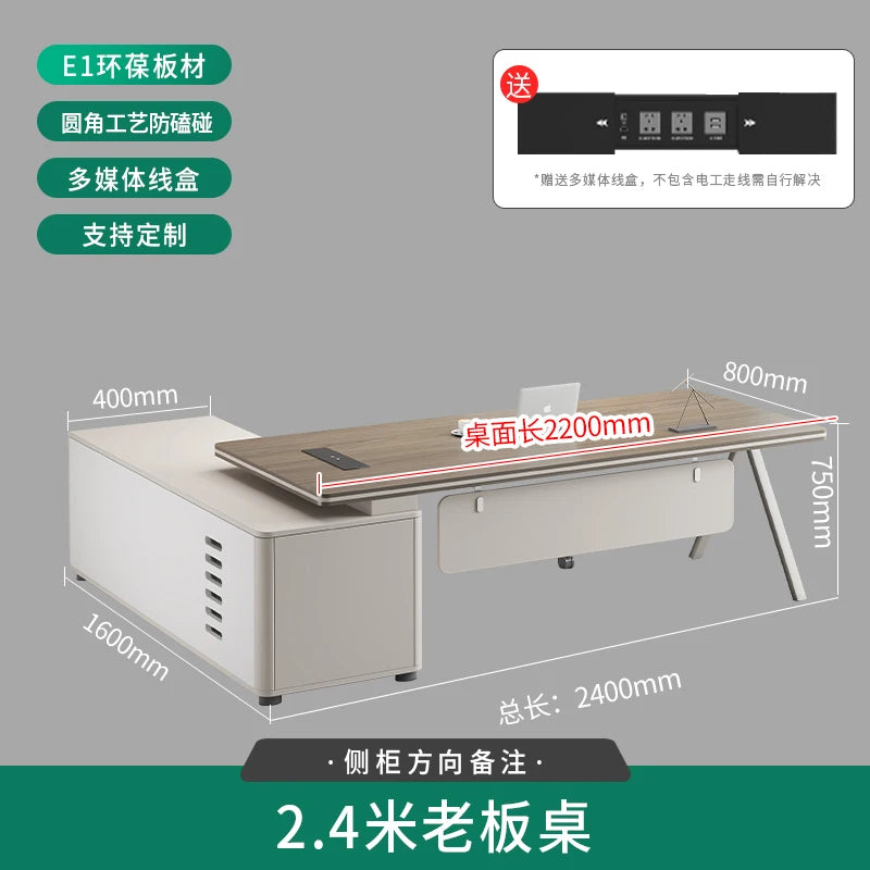 Large Wood Aesthetic Office Desk Designer Modern Drawers Standing Computer Desk Executive Wooden Mesa Escrivaninha Furniture