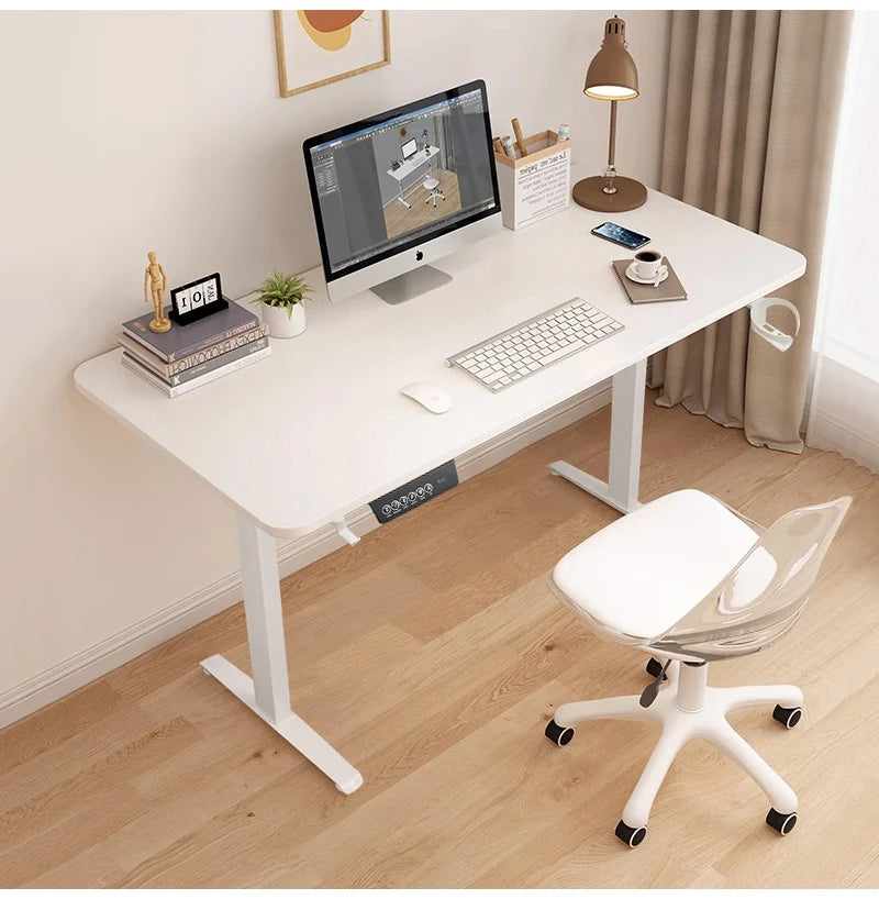 Electric Stand Up Desk Workstation Whole-Piece Desktop With Cup and headphone holder Ergonomic Height Adjustable Standing Desk
