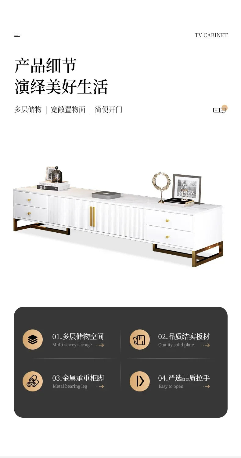 80'' Storage Tv Stand Premium Simple Console Minimalist Tv Cabinet Simple Stylish Mobili Per La Casa Living Room Furniture