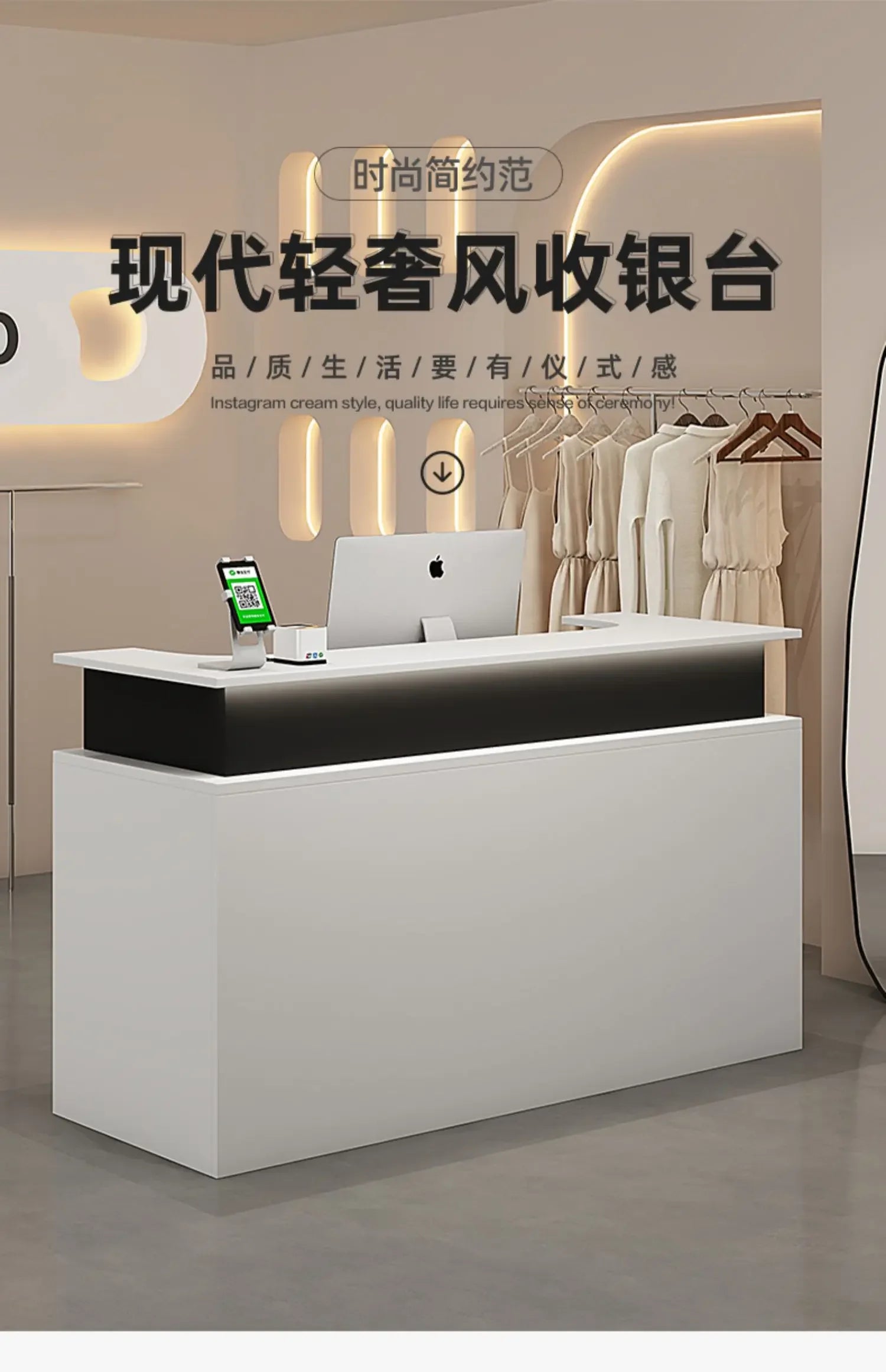 Decoration Luxury Reception Desks Display Counter Salon Reception Desks DesignModern Mostrador Negocio Commercial Furniture