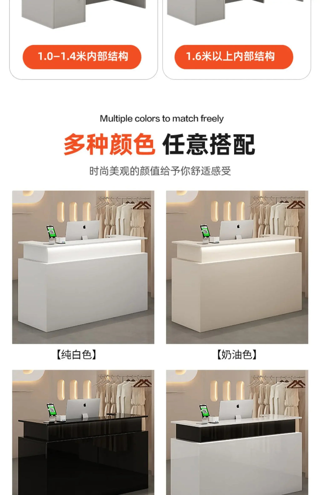 Decoration Luxury Reception Desks Display Counter Salon Reception Desks DesignModern Mostrador Negocio Commercial Furniture