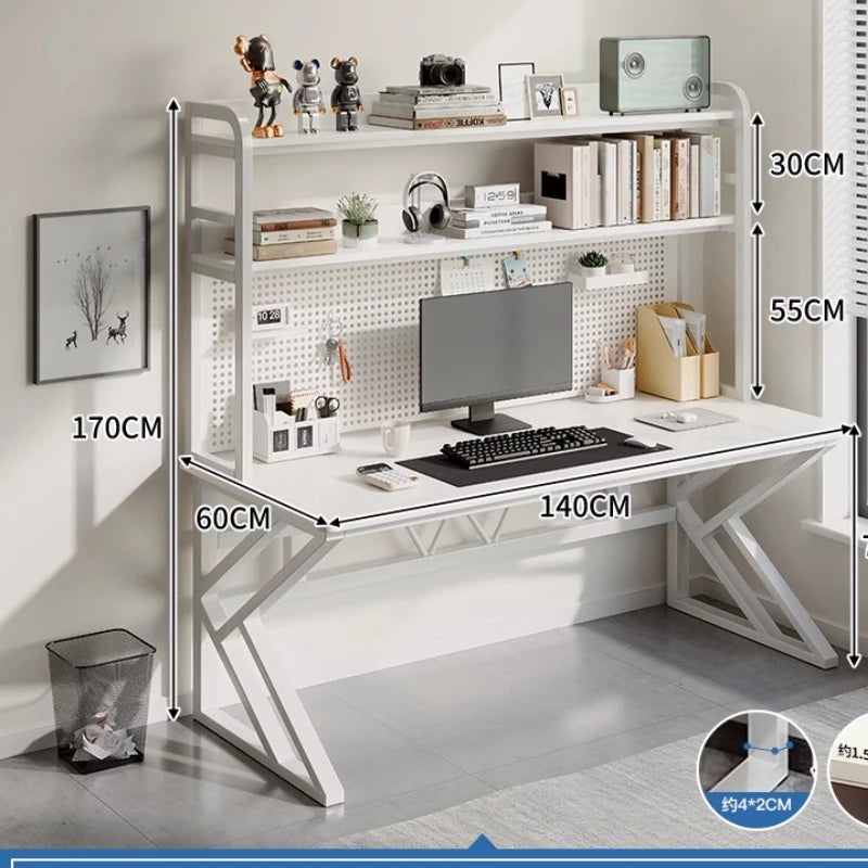 Modern Minimalist Desk Bookshelf Integrated with Student Study Desks, Writing Desks, Bedroom Home Desktop Computer Desks