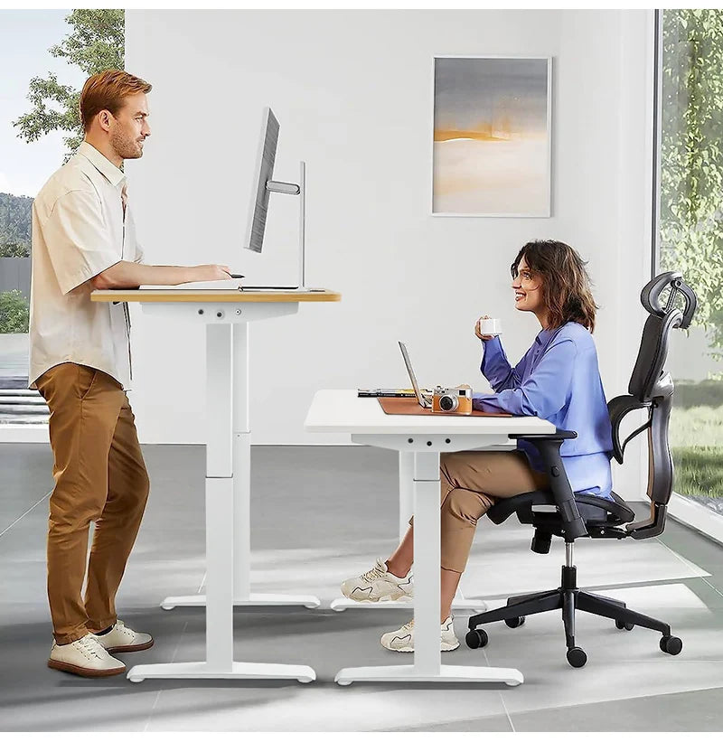 Electric Stand Up Desk Workstation Whole-Piece Desktop With Cup and headphone holder Ergonomic Height Adjustable Standing Desk