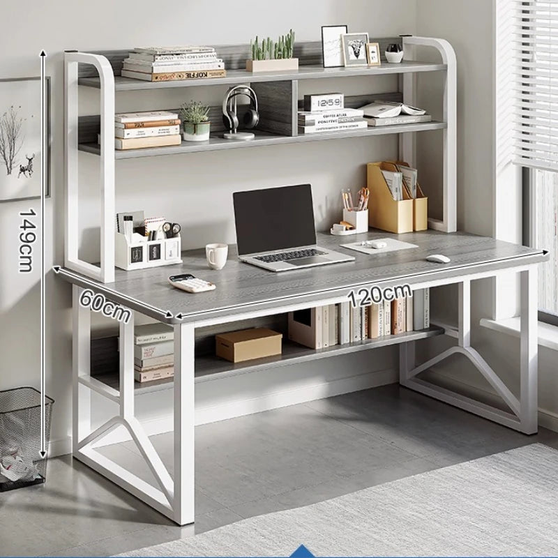 Modern Minimalist Desk Bookshelf Integrated with Student Study Desks, Writing Desks, Bedroom Home Desktop Computer Desks
