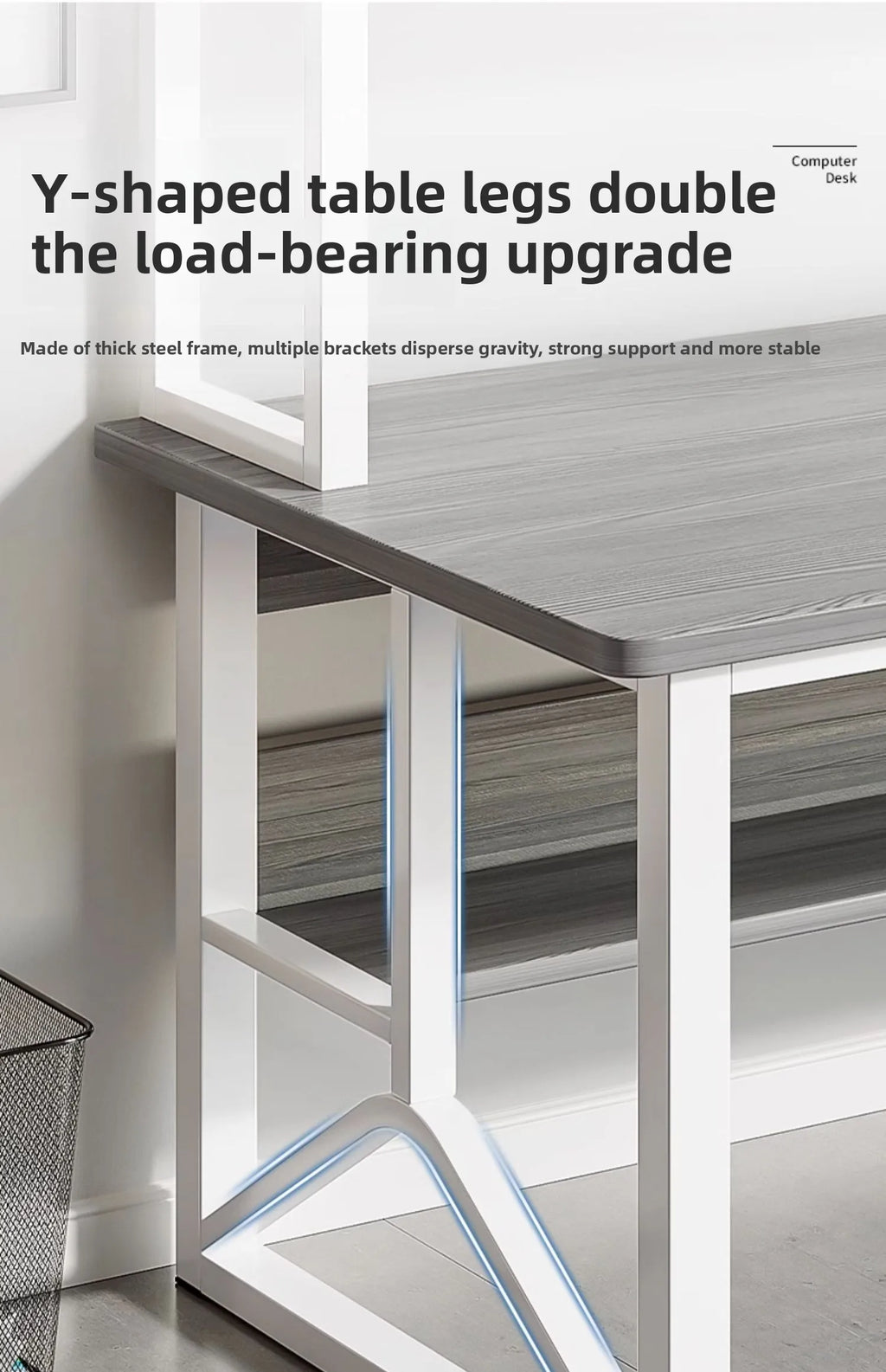 Modern Minimalist Desk Bookshelf Integrated with Student Study Desks, Writing Desks, Bedroom Home Desktop Computer Desks