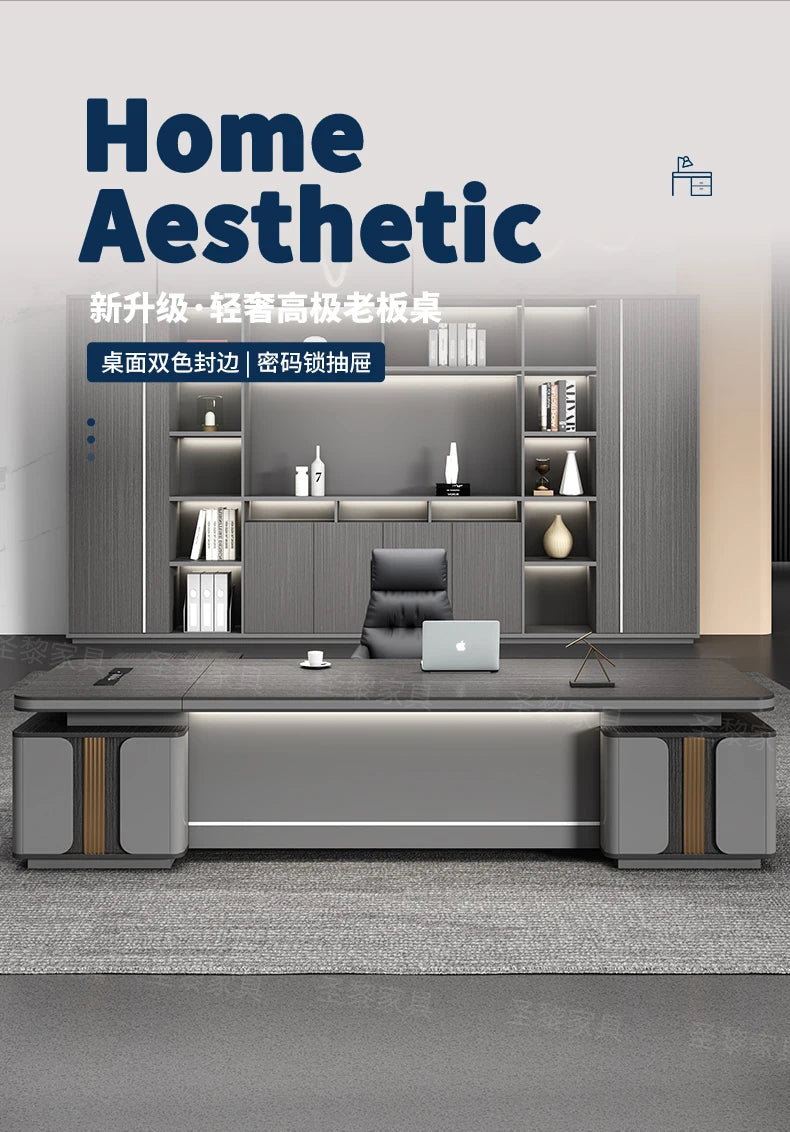 L Shape Storage Executive Desk Designer Computer Bureaux Table Computer Desks Workstation Modern Mesa Escriotorio Home Office