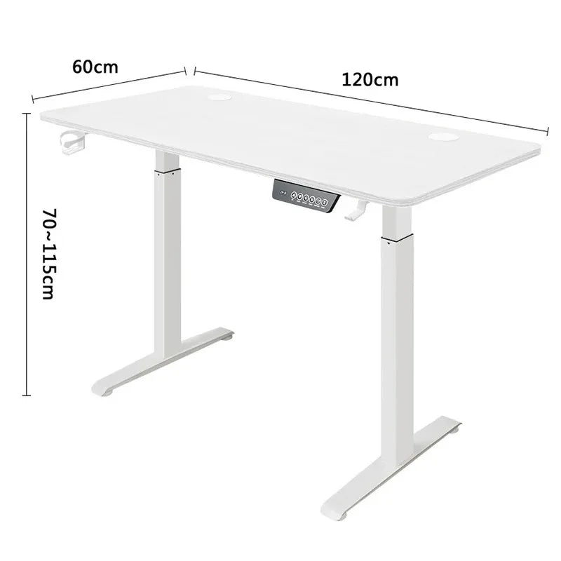 Electric Stand Up Desk Workstation Whole-Piece Desktop With Cup and headphone holder Ergonomic Height Adjustable Standing Desk