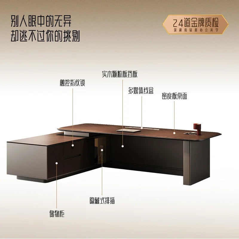 L Shape Storage Executive Desk Designer Computer Bureaux Table Computer Desks Workstation Modern Mesa Escriotorio Home Office