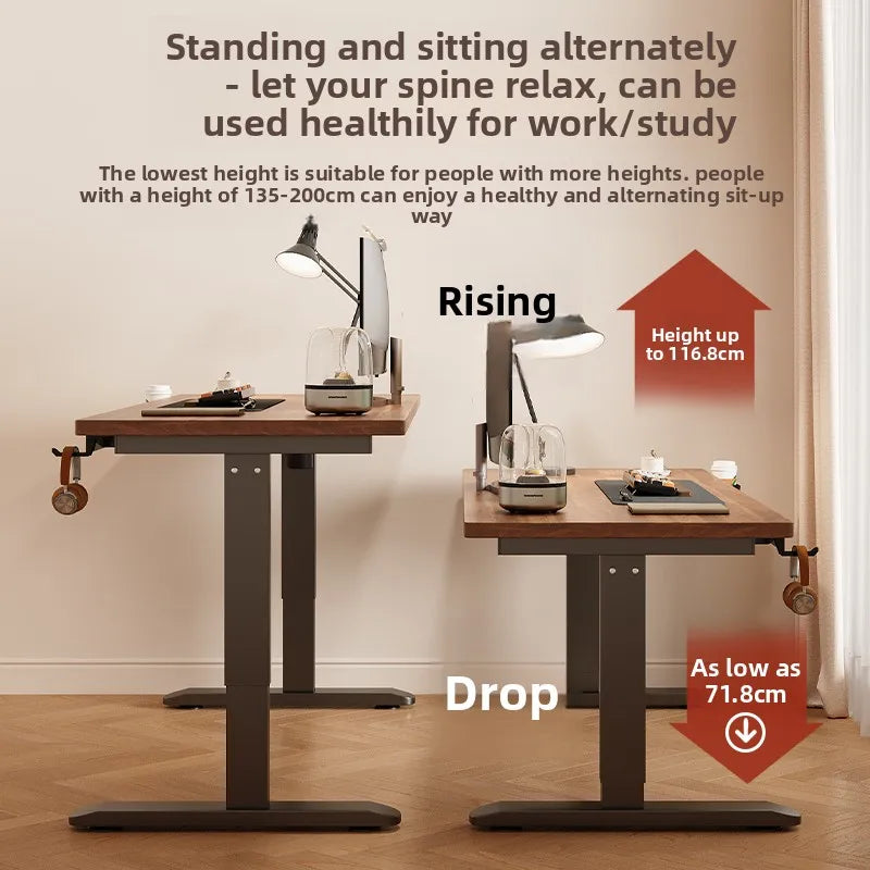 Custom Lift Height Adjustable Stand Electric Sit Stand Desk Frame Automatic Best Dual Motor Standing Desk Electric Heavy Duty