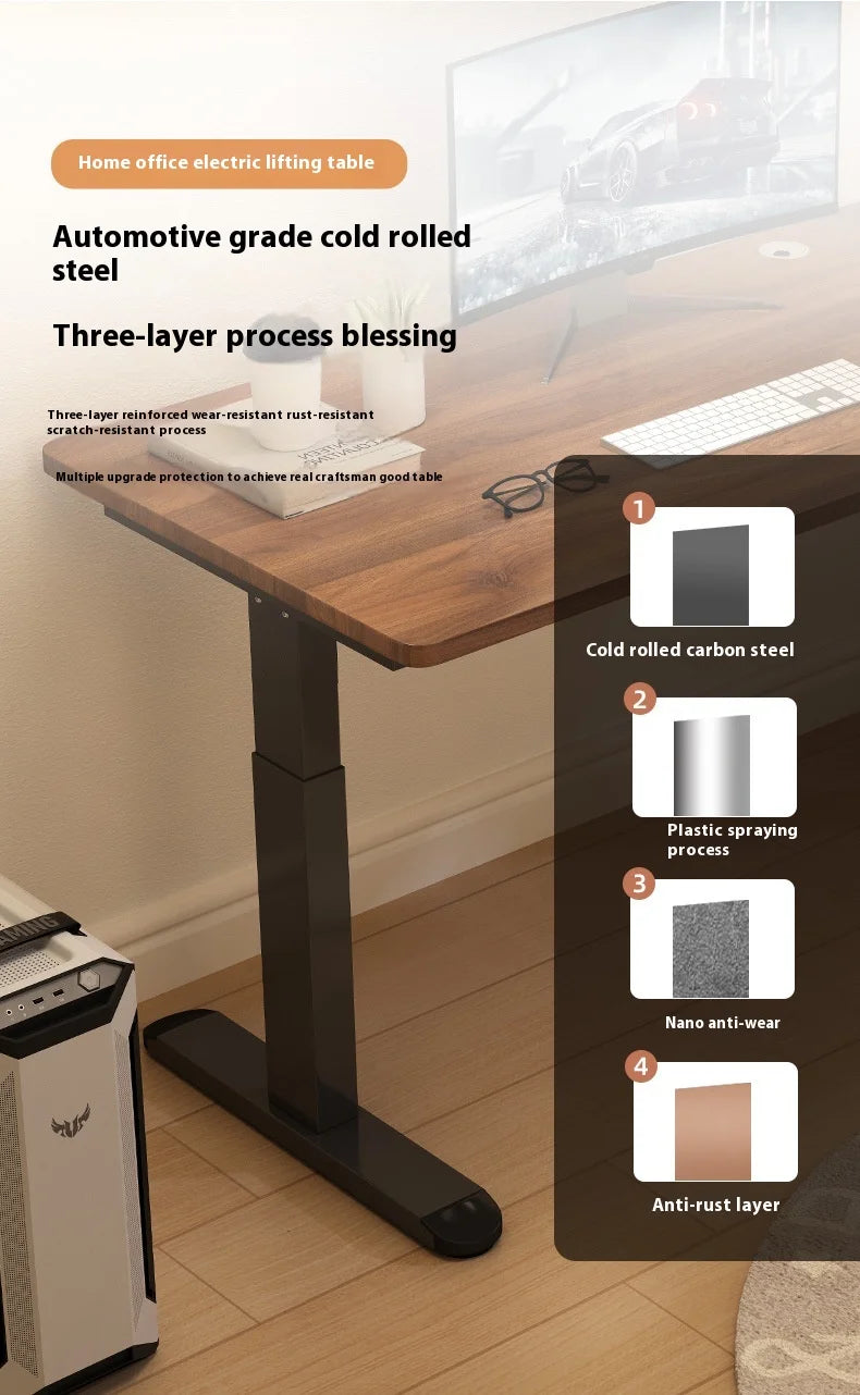 Custom Lift Height Adjustable Stand Electric Sit Stand Desk Frame Automatic Best Dual Motor Standing Desk Electric Heavy Duty