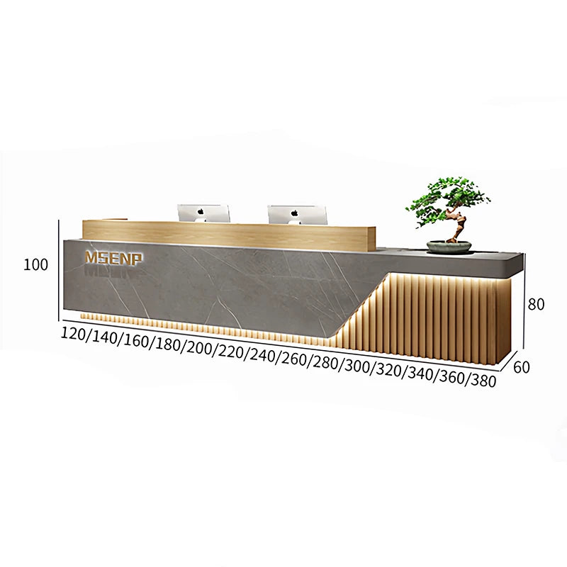 Customized Glamour Reception Desks Exquisite Trendy Luxury Reception Desks Simple Storage Theke Empfang Commercial Furniture