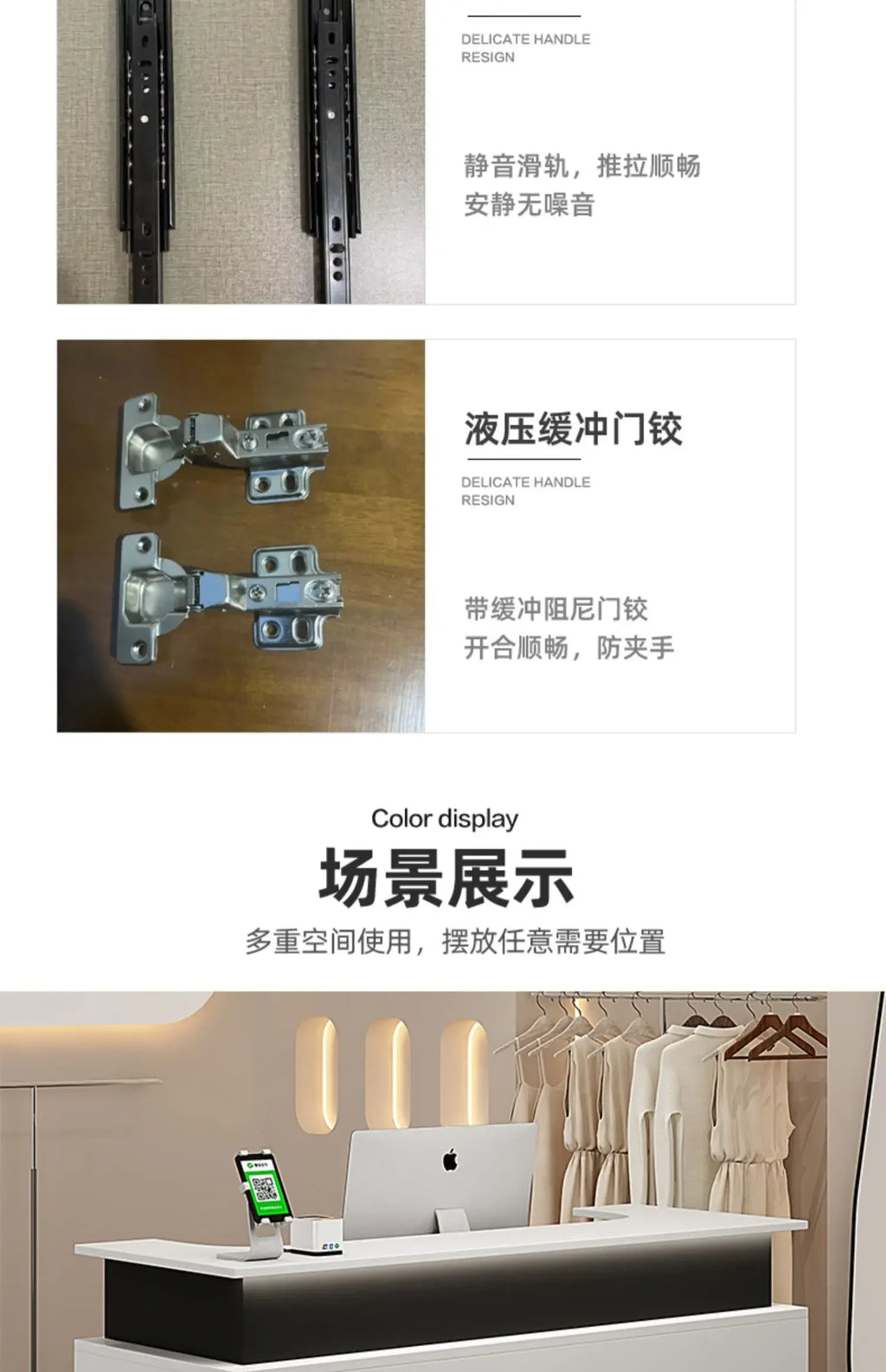 Decoration Luxury Reception Desks Display Counter Salon Reception Desks DesignModern Mostrador Negocio Commercial Furniture