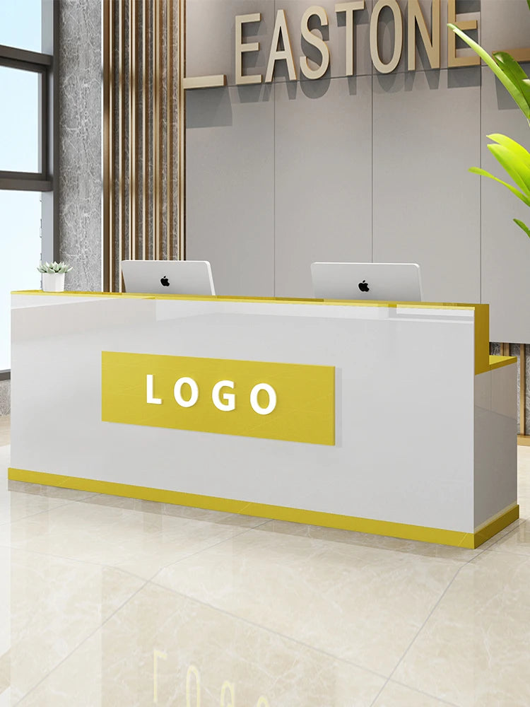Custom Black Reception Desks Stylish Design Front Checkout Reception Desks Beauty Salon Mostrador Negocio Commercial Furniture