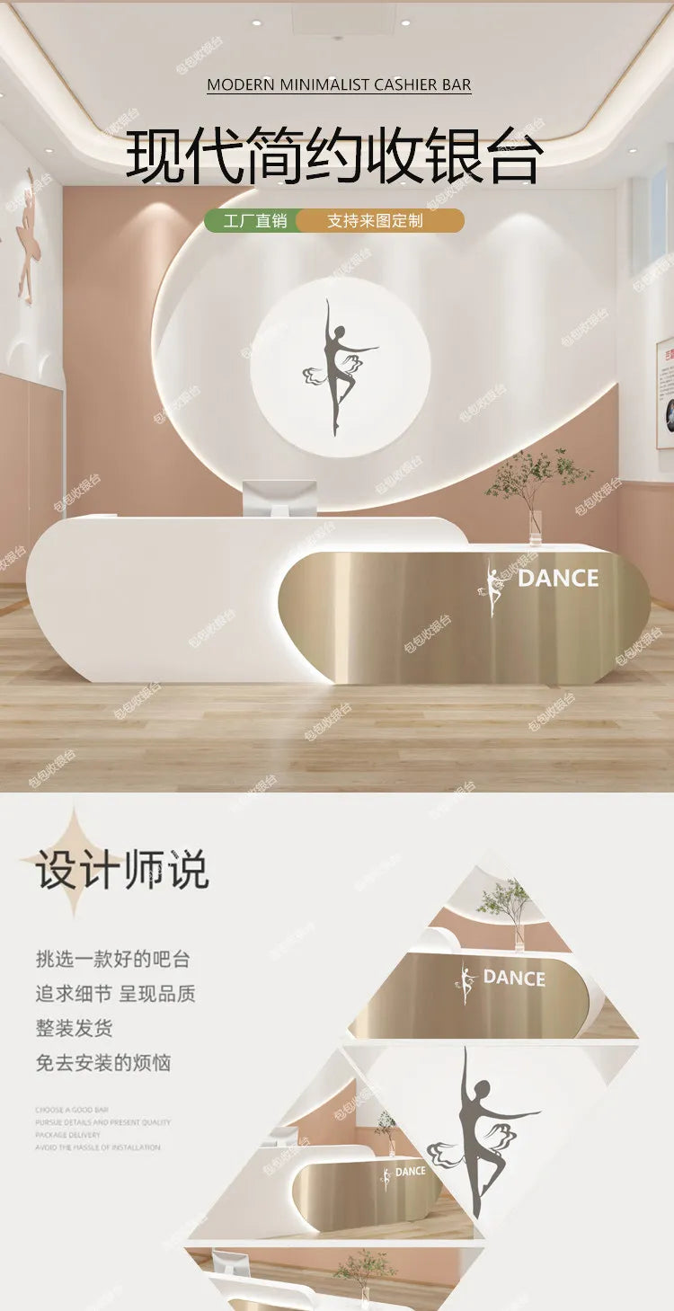 Beauty Modern Reception Desks Salon Unique Design Company Reception Desks Aesthetic Display Comptoire Accueil Trendy Furniture