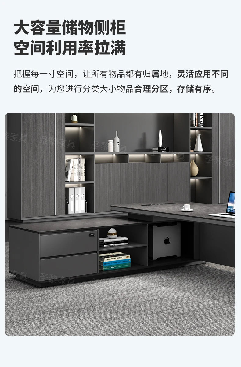 L Shape Storage Executive Desk Designer Computer Bureaux Table Computer Desks Workstation Modern Mesa Escriotorio Home Office