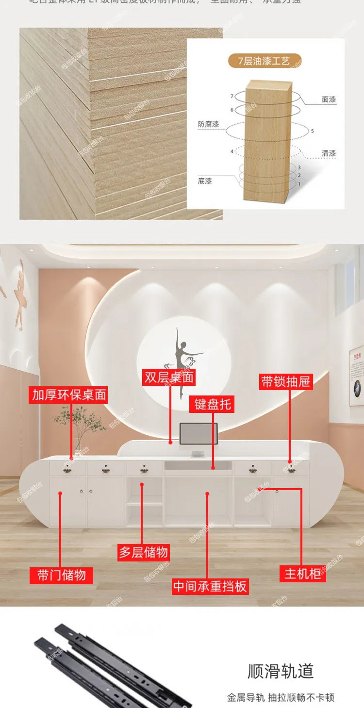 Beauty Modern Reception Desks Salon Unique Design Company Reception Desks Aesthetic Display Comptoire Accueil Trendy Furniture