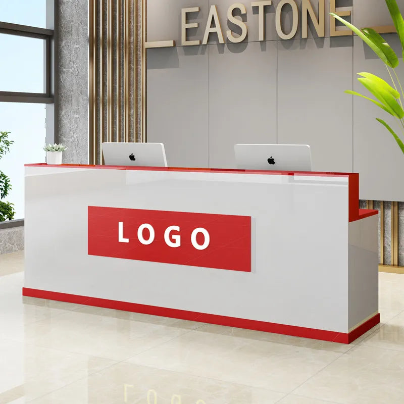 Custom Black Reception Desks Stylish Design Front Checkout Reception Desks Beauty Salon Mostrador Negocio Commercial Furniture