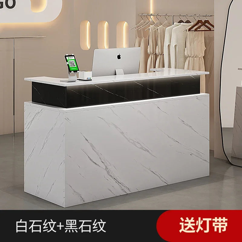Decoration Luxury Reception Desks Display Counter Salon Reception Desks DesignModern Mostrador Negocio Commercial Furniture
