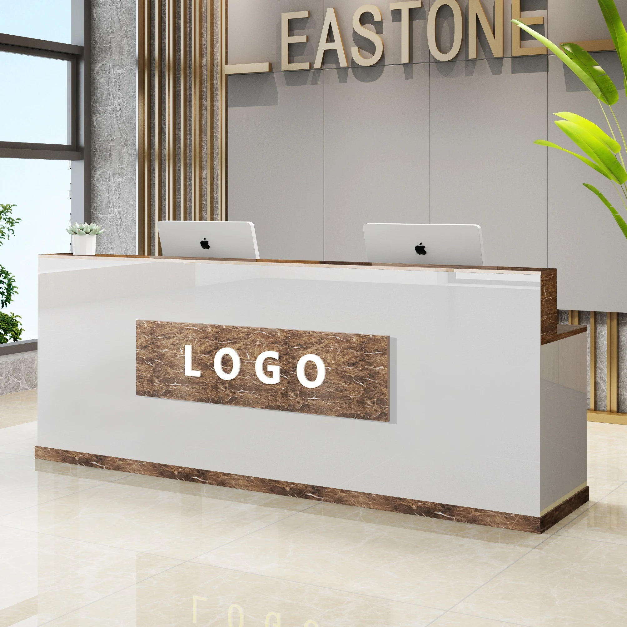 Custom Black Reception Desks Stylish Design Front Checkout Reception Desks Beauty Salon Mostrador Negocio Commercial Furniture