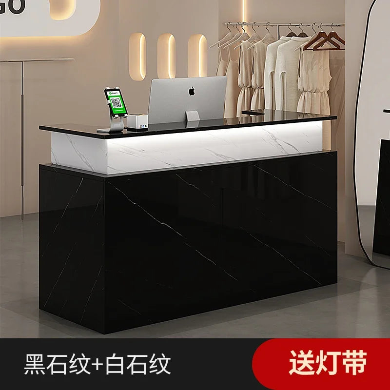 Decoration Luxury Reception Desks Display Counter Salon Reception Desks DesignModern Mostrador Negocio Commercial Furniture