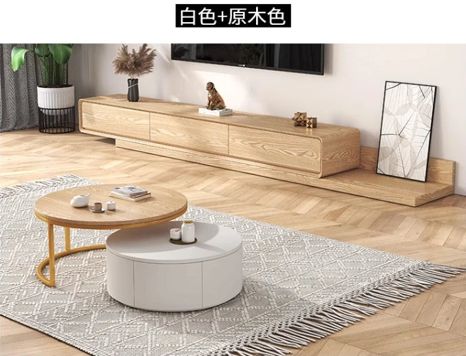 Drawers Storage TV Stand Nordic Trendy Modern Retractable Tv Tables Simple Design Mueble De Sala Modernos Home Furniture