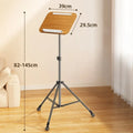 Eary Wooden Laptop Stand Portable Tripod Floor Holder Mobile Stand Up Desks with Wheels 32-57" Height Home Office Rolling Desks