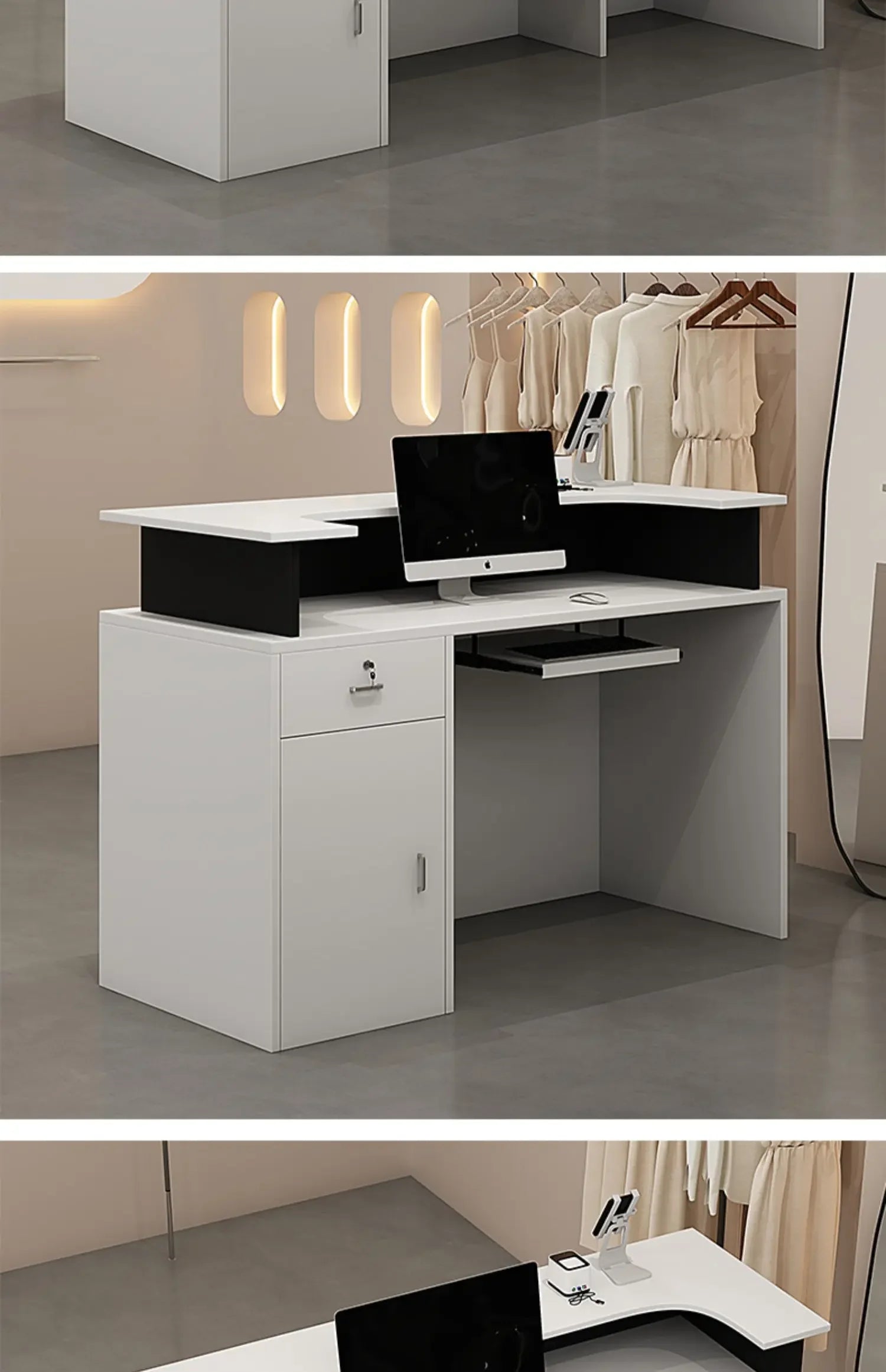 Decoration Luxury Reception Desks Display Counter Salon Reception Desks DesignModern Mostrador Negocio Commercial Furniture