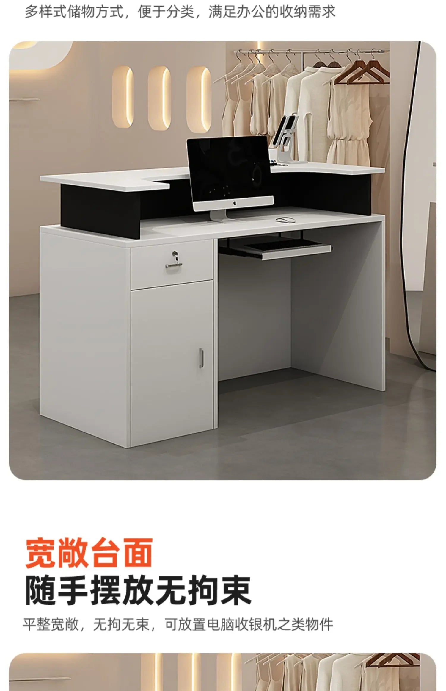 Decoration Luxury Reception Desks Display Counter Salon Reception Desks DesignModern Mostrador Negocio Commercial Furniture