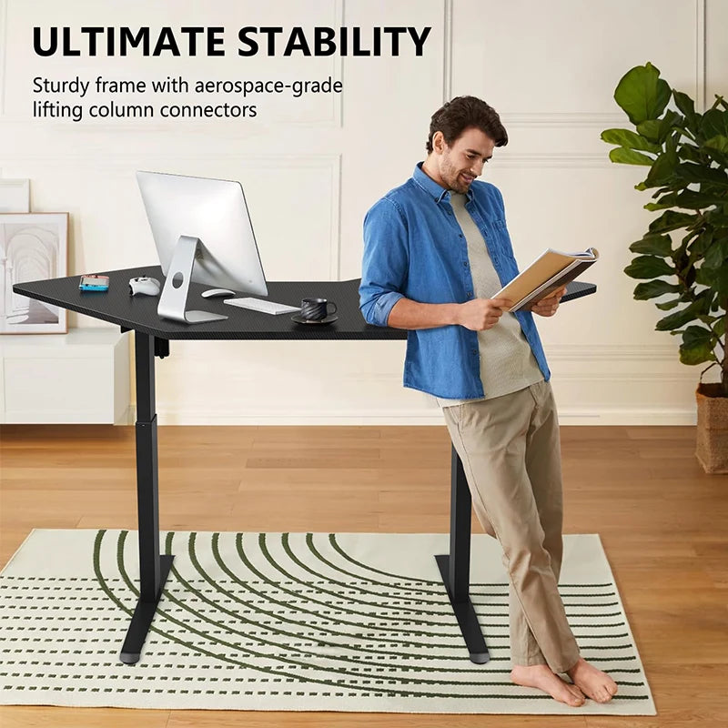 L Shaped Electric Standing Desk Height-adjustable Desk for Study Esports StandUp Corner Computer Desk Home Office Sit Stand Desk