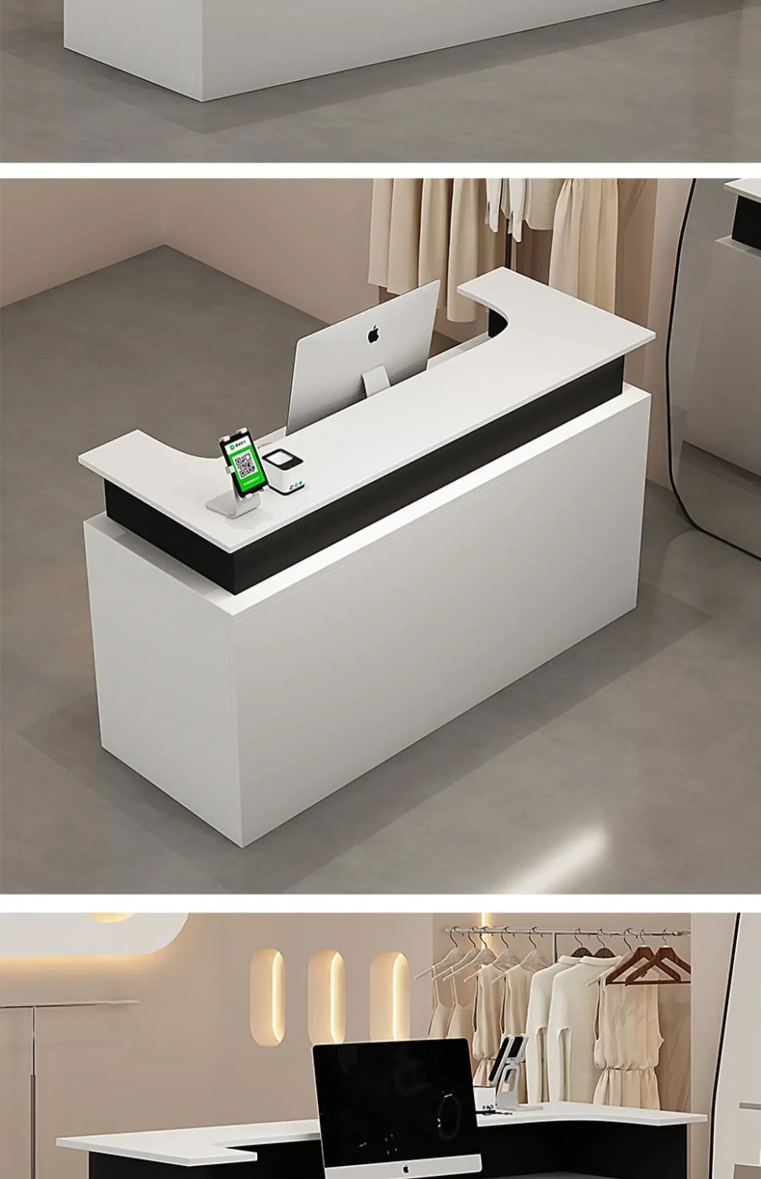 Decoration Luxury Reception Desks Display Counter Salon Reception Desks DesignModern Mostrador Negocio Commercial Furniture