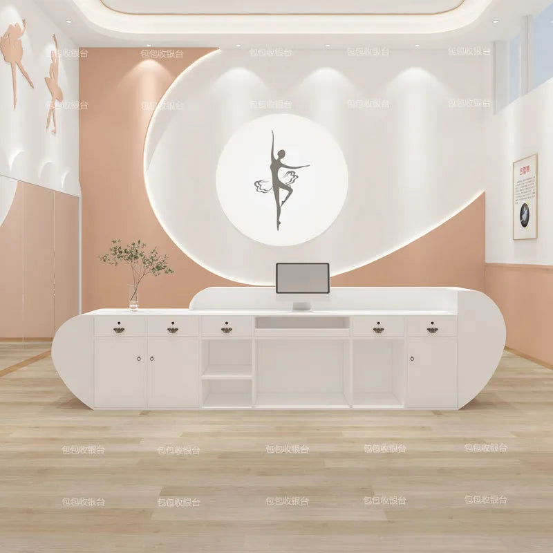 Beauty Modern Reception Desks Salon Unique Design Company Reception Desks Aesthetic Display Comptoire Accueil Trendy Furniture