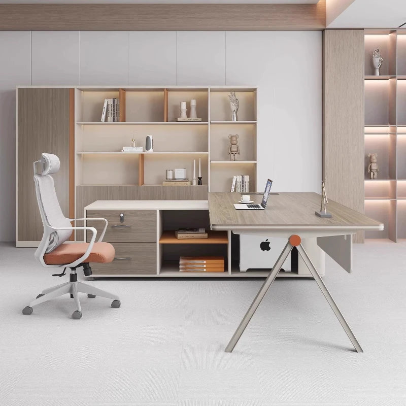 Large Wood Aesthetic Office Desk Designer Modern Drawers Standing Computer Desk Executive Wooden Mesa Escrivaninha Furniture