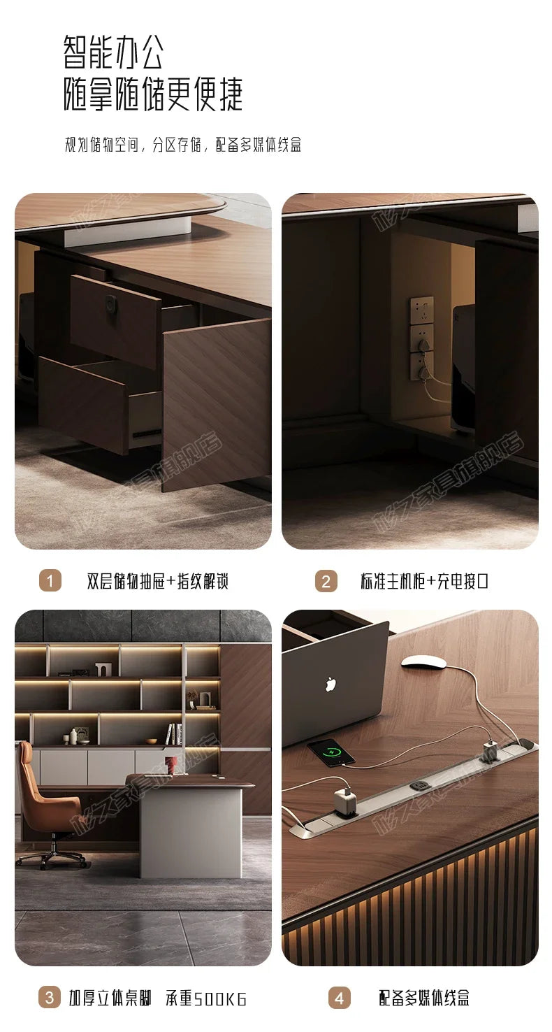 L Shape Storage Executive Desk Designer Computer Bureaux Table Computer Desks Workstation Modern Mesa Escriotorio Home Office