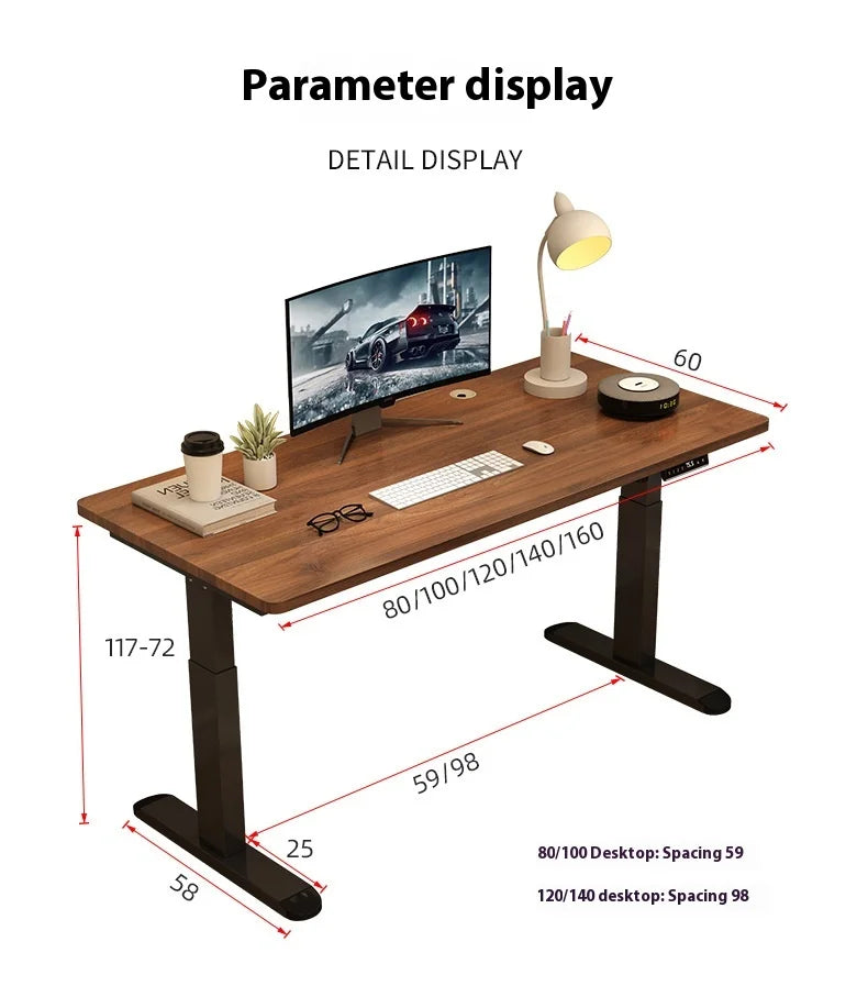 Custom Lift Height Adjustable Stand Electric Sit Stand Desk Frame Automatic Best Dual Motor Standing Desk Electric Heavy Duty