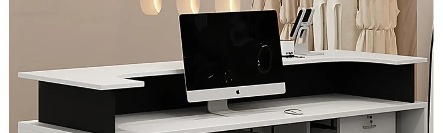 Decoration Luxury Reception Desks Display Counter Salon Reception Desks DesignModern Mostrador Negocio Commercial Furniture