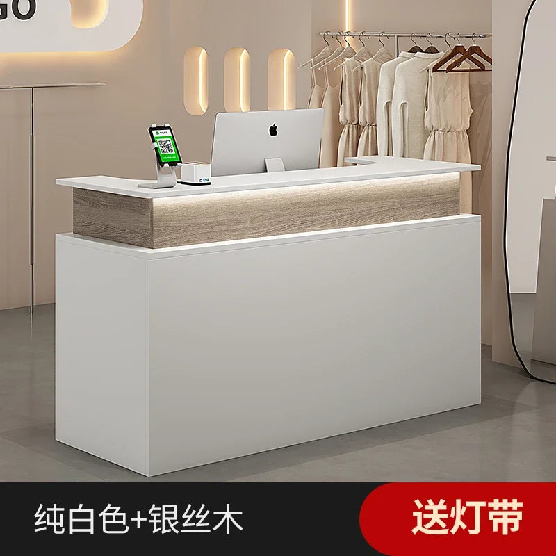 Decoration Luxury Reception Desks Display Counter Salon Reception Desks DesignModern Mostrador Negocio Commercial Furniture