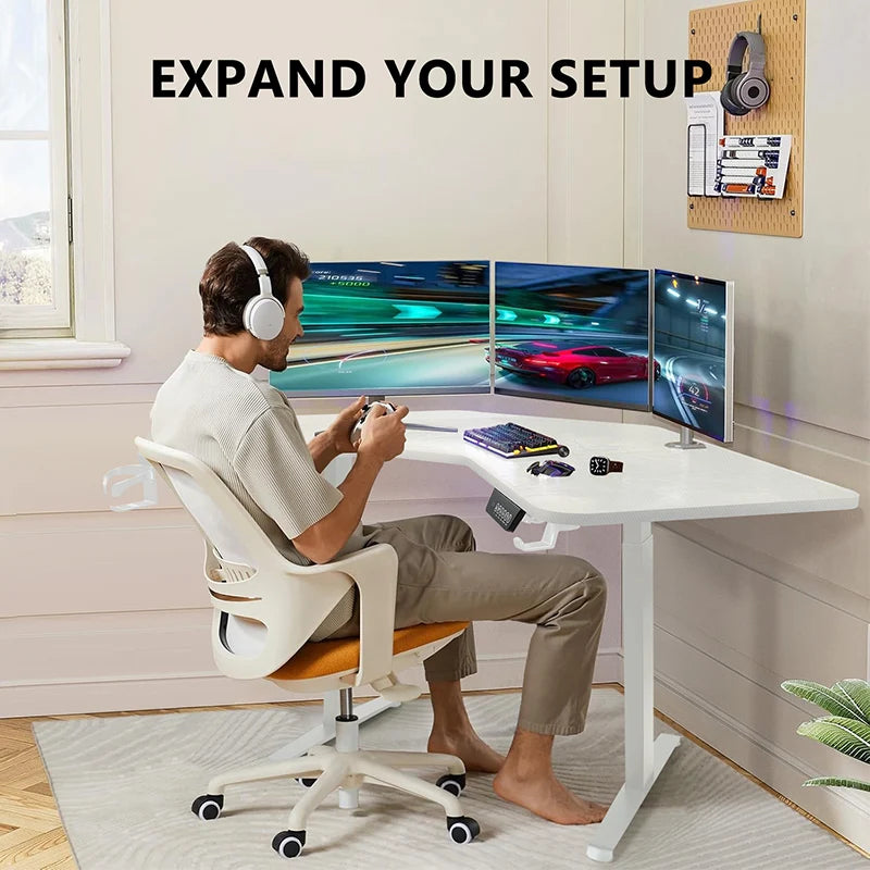 L Shaped Electric Standing Desk Height-adjustable Desk for Study Esports StandUp Corner Computer Desk Home Office Sit Stand Desk